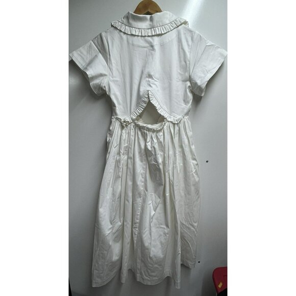 Kika Vargas NWT Mabel Cutout Stretch Cotton Midi White Dress Women's Size Small - Picture 11 of 12